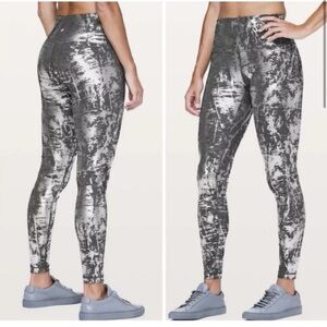 Lululemon Wunder Under Hi-Rise Tight 28" Crinkle Brindle High Shine Foil Size 6
